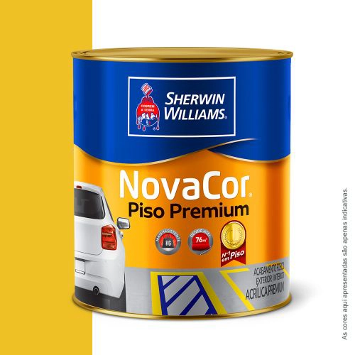 Tinta Acrílica Fosca Novacor Piso Mais Resistente Amarelo Demarcação 900 Ml Sherwin-Williams