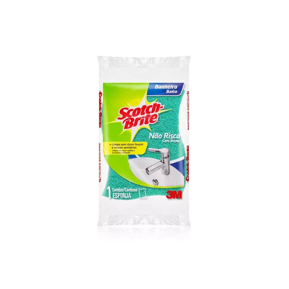 Esponja para Limpeza de Banheiro Verde Scotch Brite