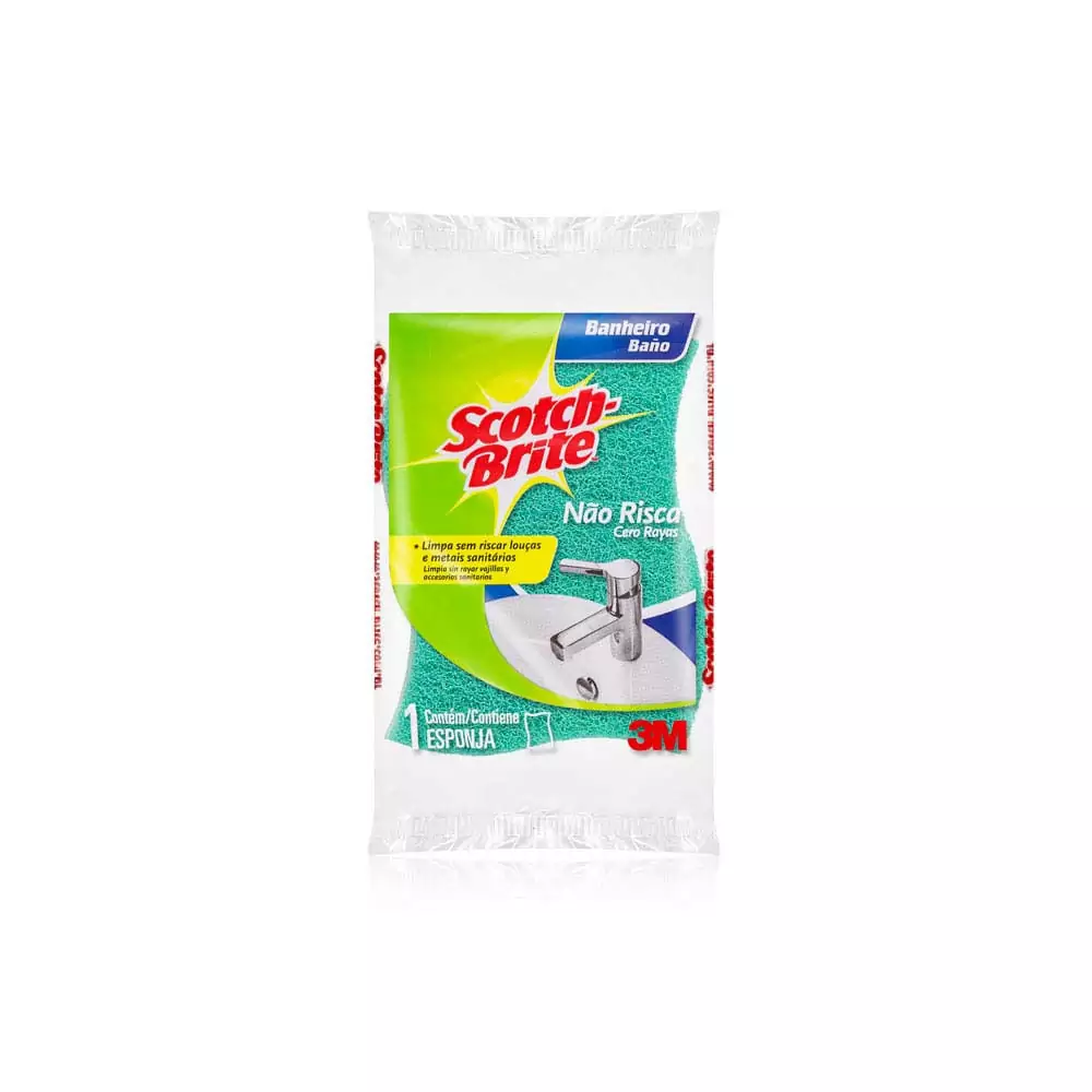 Esponja para Limpeza de Banheiro Verde Scotch Brite 3M