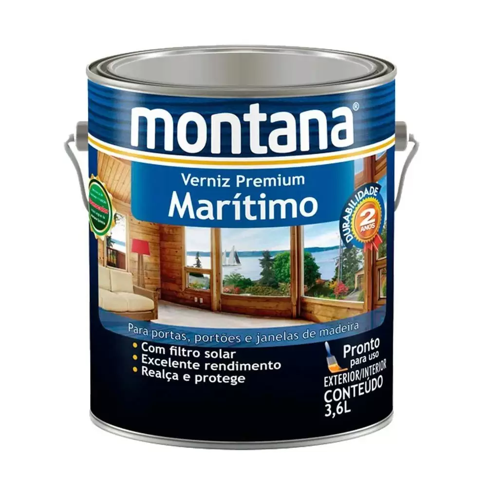 Verniz Marítimo Natural Brilhante 3,6 L Montana Química