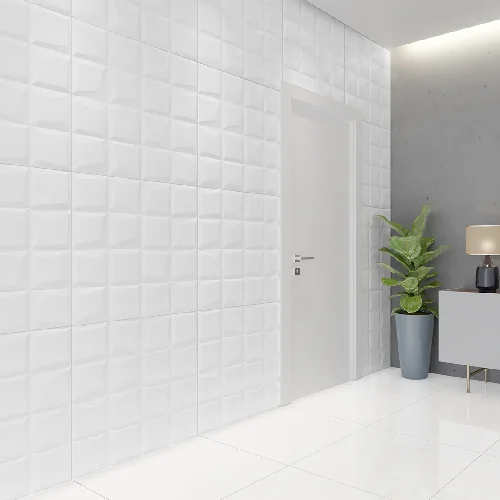 Porcelanato Classic White Blocks Acetinado Retificado - ViaRosa