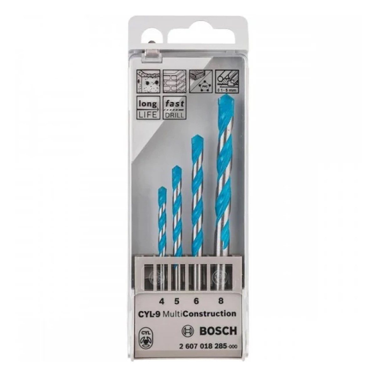 Kit de Brocas MultiConstruction com 4 Peças de 4 a 8 mm Bosch