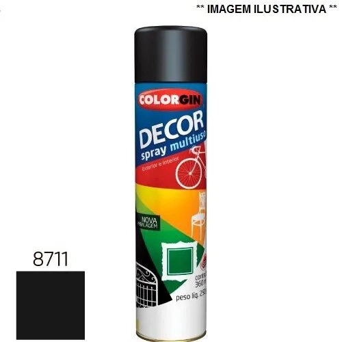 Tinta Spray Decor Preto Fosco 360 ml Colorgin