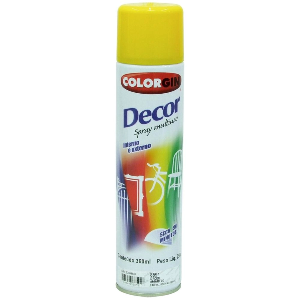 Tinta Spray Decor Amarelo 360 ml Colorgin