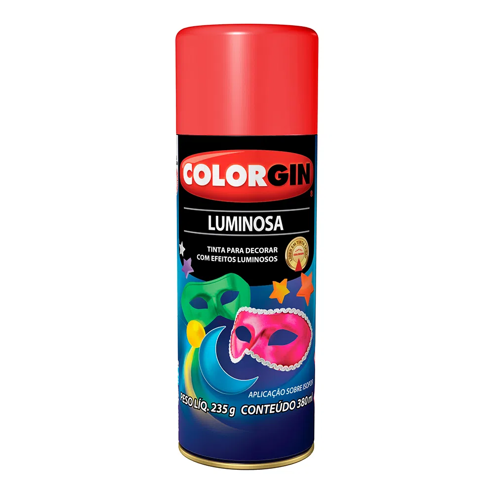 Tinta Spray Luminoso Vermelho 350 ml Colorgin