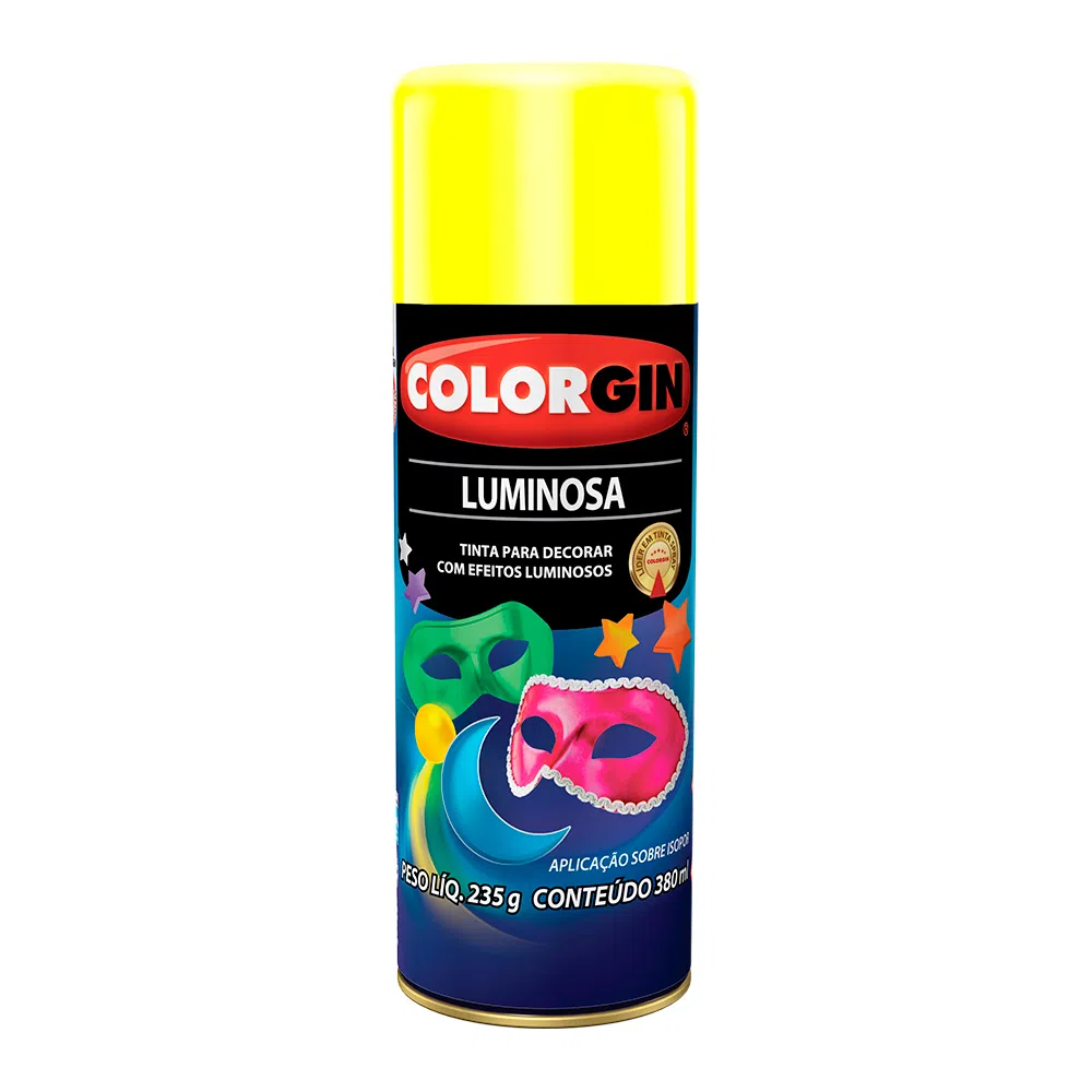 Tinta Spray Luminoso Amarelo 350 ml Colorgin