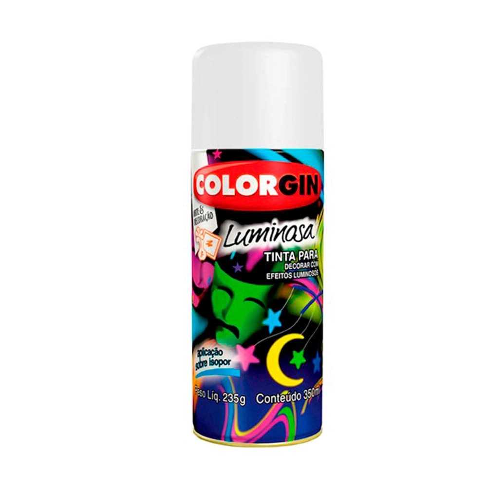 Tinta Spray Luminoso Branco 350 ml Colorgin