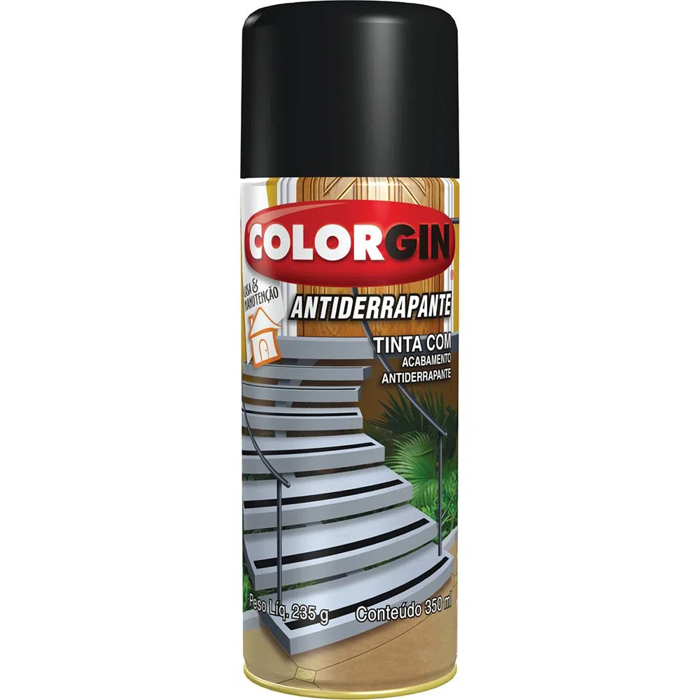 Tinta Spray Antiderrapante Preto Colorgin Colorgin