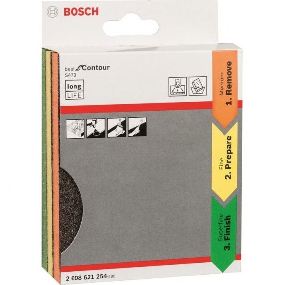 Kit de Esponjas para Polimento com 3 Unidades 98 mm x 13 mm x 10 mm Bosch