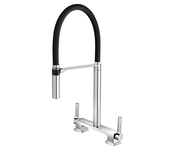 Misturador de Mesa para Cozinha Chrome/Preto Docol