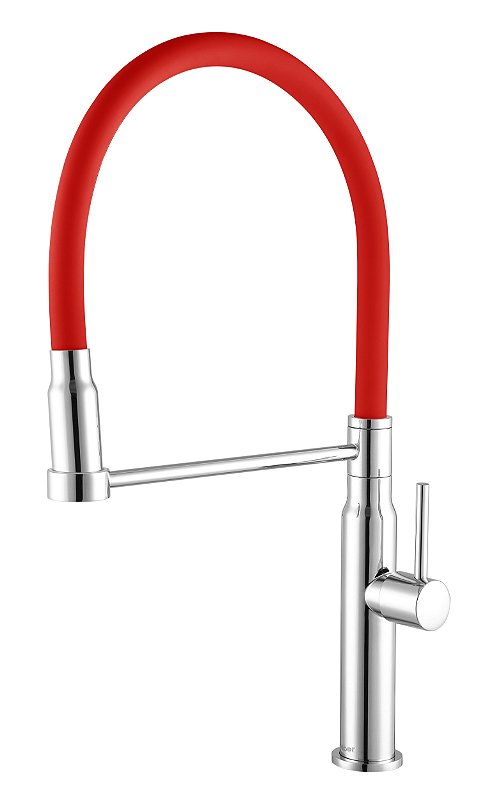 Torneira de Cozinha Mesa 1178/C75 Cromada e Vermelho Meber