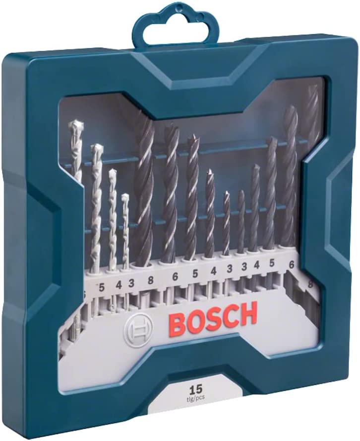 Jogo Brocas Alvenaria/Metal/Madeira Bosch Mini X-line 15 Peças Bosch