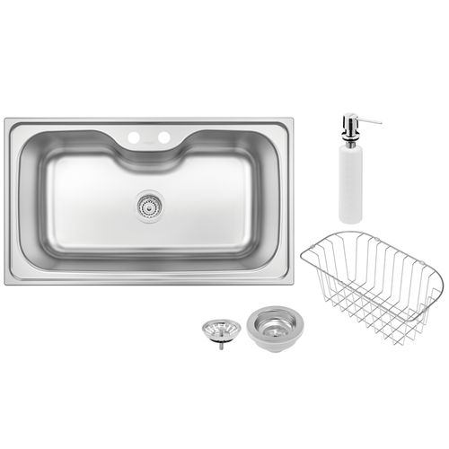 Cuba de Sobrepor Morgana 86 cm x 50 cm x 21 cm em Aço Inox com Acabamento Acetinado Tramontina