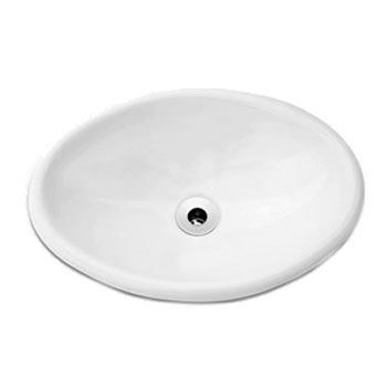 Cuba de Embutir Oval 49 cm x 33 cm Branco Celite