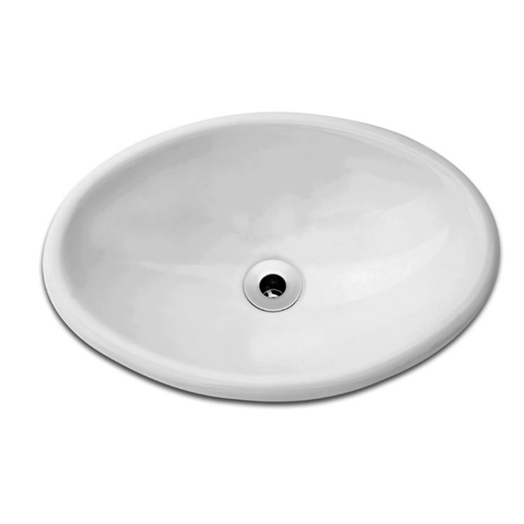 Cuba de Sobrepor Oval 43 cm x 31 cm Branco Celite