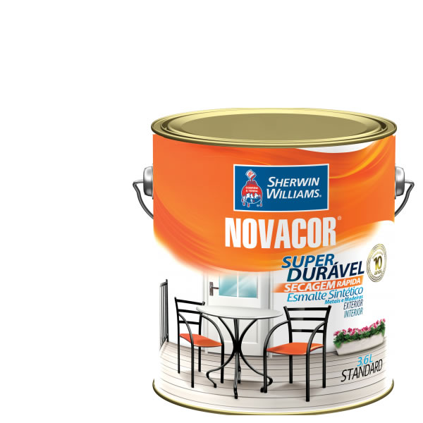 Esmalte Standard Sintético Alto Brilho Novacor Branco 3,6L Sherwin Williams