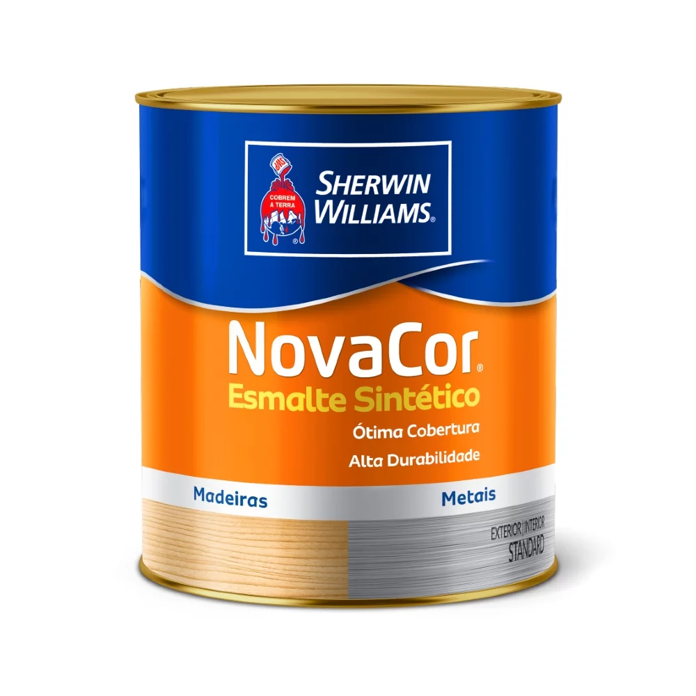 Tinta Esmalte Acetinado Novacor 0,9 Litros Branco Sherwin Williams