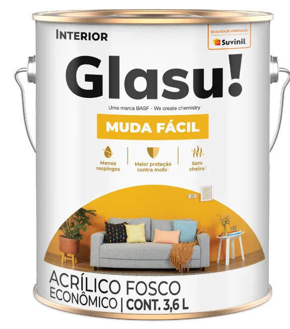 Tinta Acrílica Fosca Glasu Muda Fácil Alegria 3,6 L Suvinil