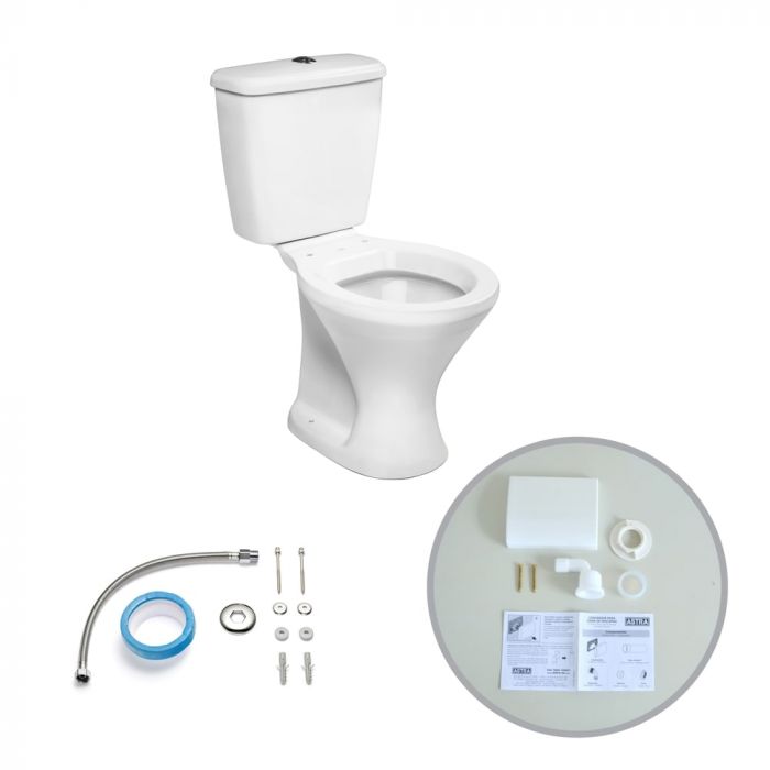 Kit Bacia Com Caixa Acoplada Adapt Saída Vertical 3/6 L Branca Icasa