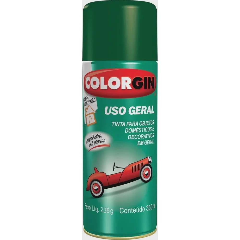 Tinta Spray Colorgin Uso Geral 400ml Verde Brilhante Colorgin