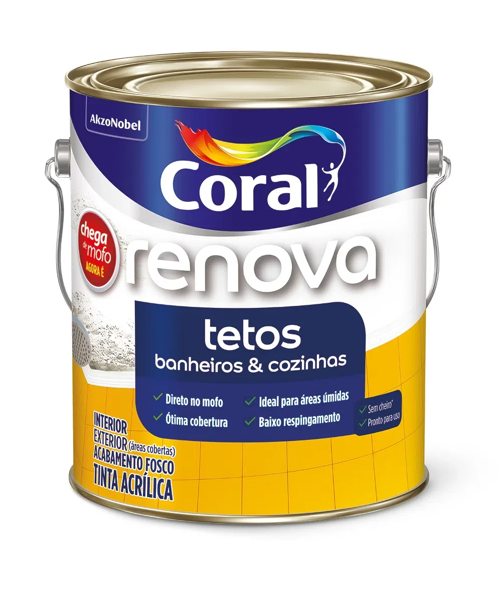 Tinta Acrílica Standard Fosca Chega de Mofo Branco 3,6 l Coral