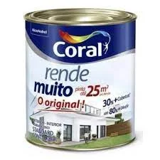 Tinta Acrílica Rende Muito Fosco Branco 900 ml Coral