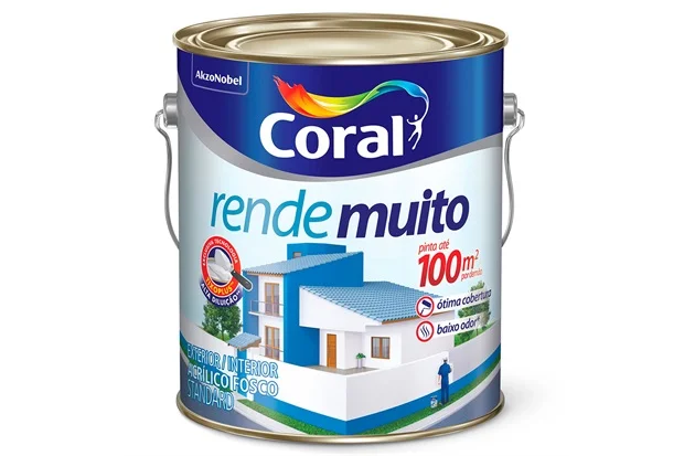 Tinta Acrílica Rende Muito Fosco Branco 3,6 l Coral