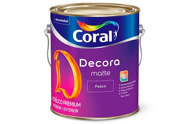 Tinta Acrílica Premium Fosca Decora Matte Branca 3,6 L Coral