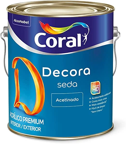 Tinta Acrílica Premium Acetinado Decora Seda Branco 3,6 l Coral