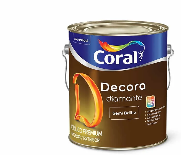 Tinta Acrílica Decora Diamante Branco 3,6 l Coral