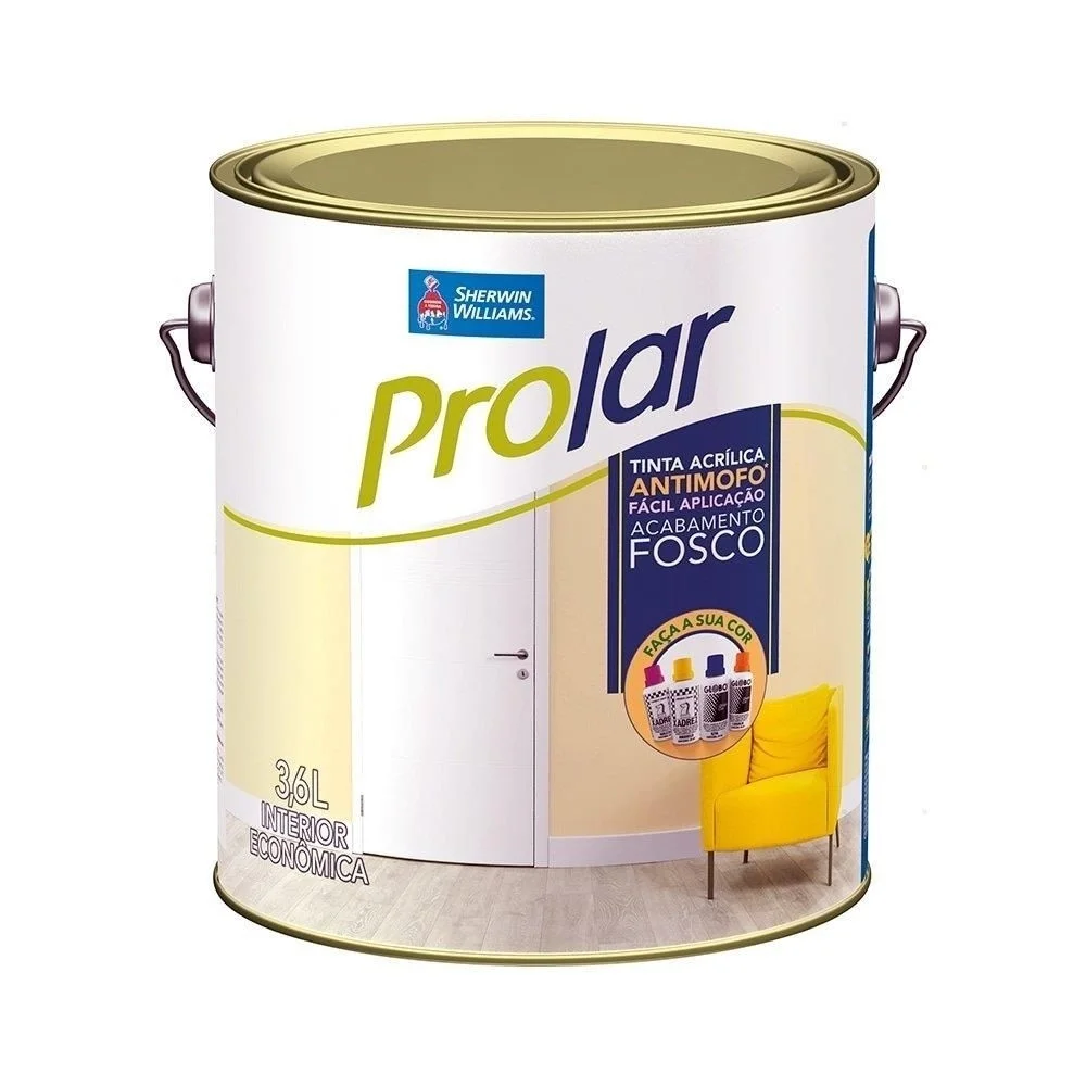 Tinta Acrílica Prolar Econômica 3,6L Branco Gelo Sherwin Williams