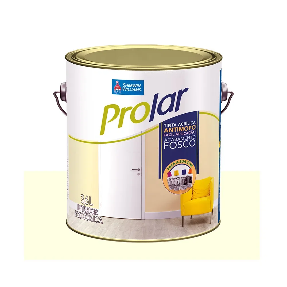 Tinta Látex Vinil Acrílico Prolar Fosco 3,6L Pérola Sherwin Williams