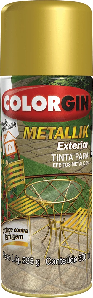 Tinta Spray Colorgin Metallik Exterior Ouro 350Ml Sherwin Williams