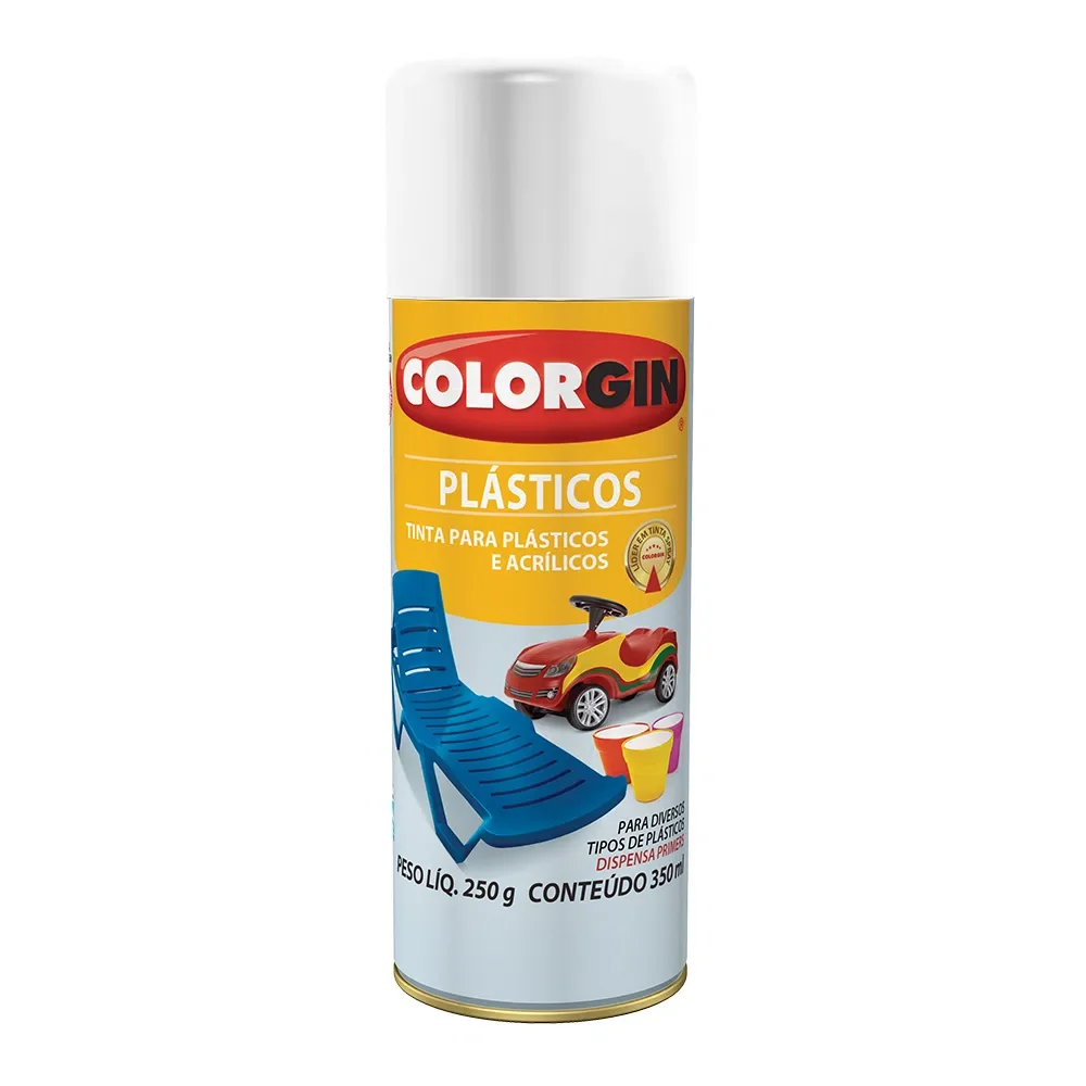 Tinta Spray Colorgin Plásticos Branco Fosco 350 ml Sherwin Williams