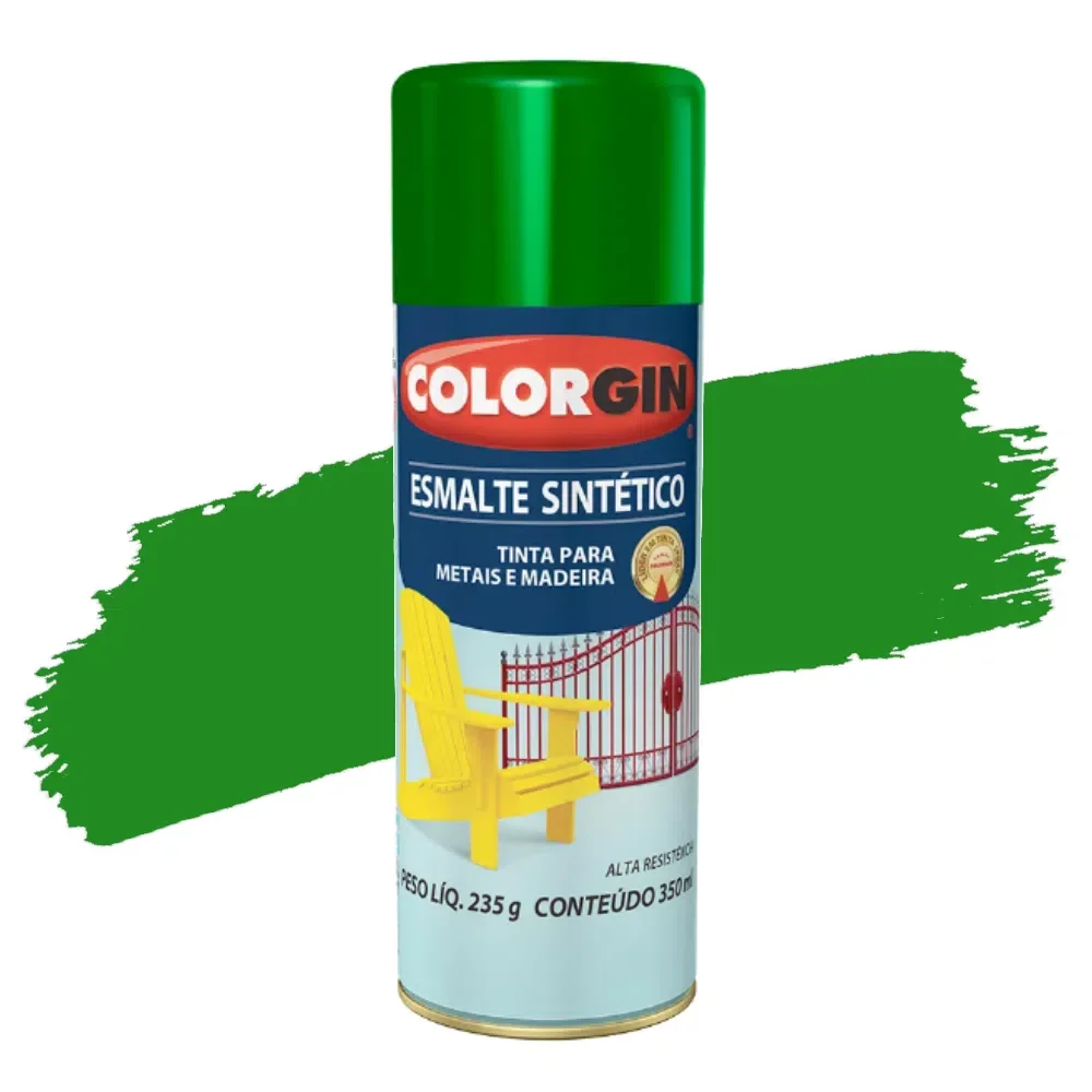 Tinta Spray Esmalte Sintético Verde 350Ml Colorgin Sherwin Williams