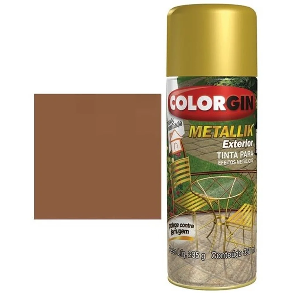 Tinta Spray Metallik Colorgin Exterior Cobre Metálico 350Ml Sherwin Williams