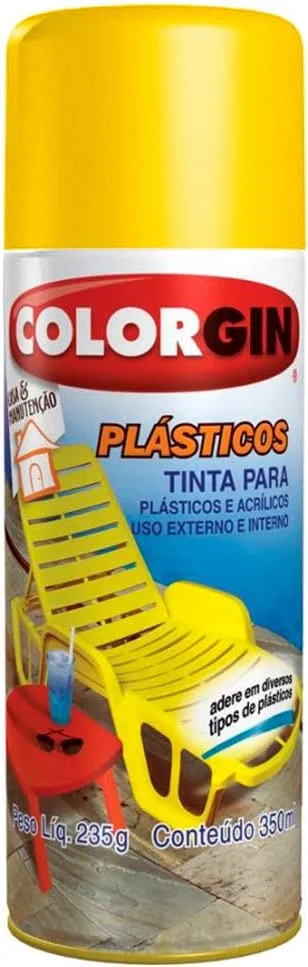 Tinta Spray Plástico Colorgin 350 Ml Amarelo Sol Sherwin Williams