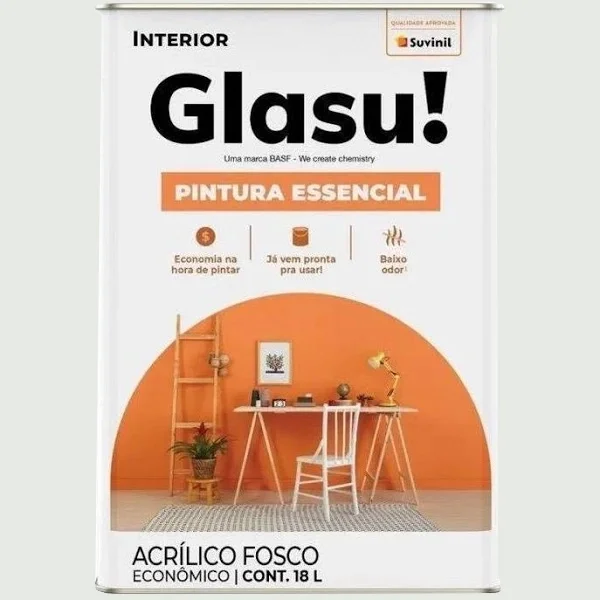 Tinta Acrílica Pintura Essencial Fosco Gelo 18L Glasurit