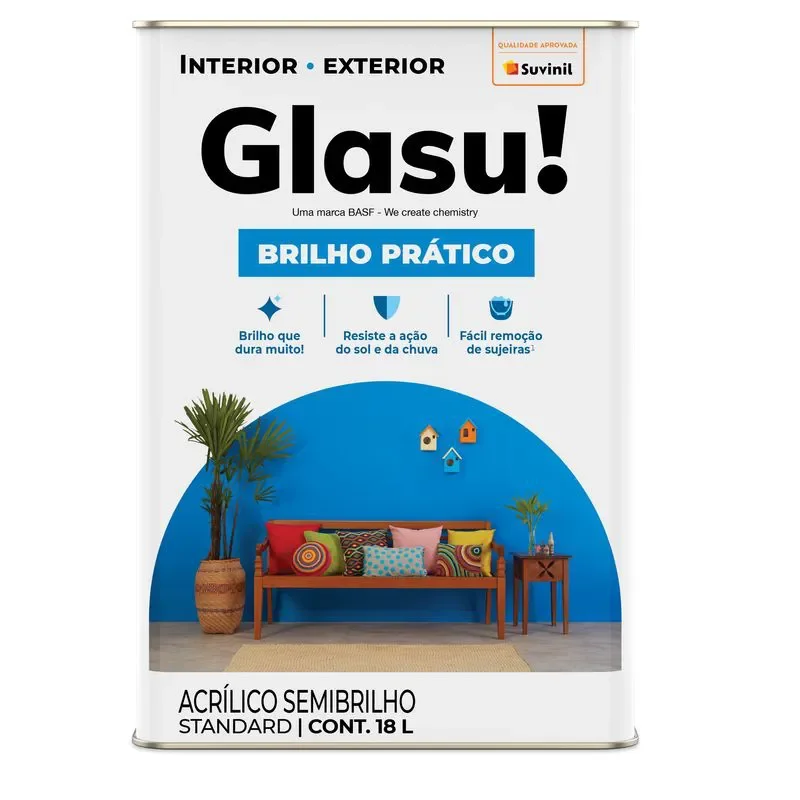 Tinta Acrílica Semibrilho Standard Brilho Prático Marfim 18L Glasurit