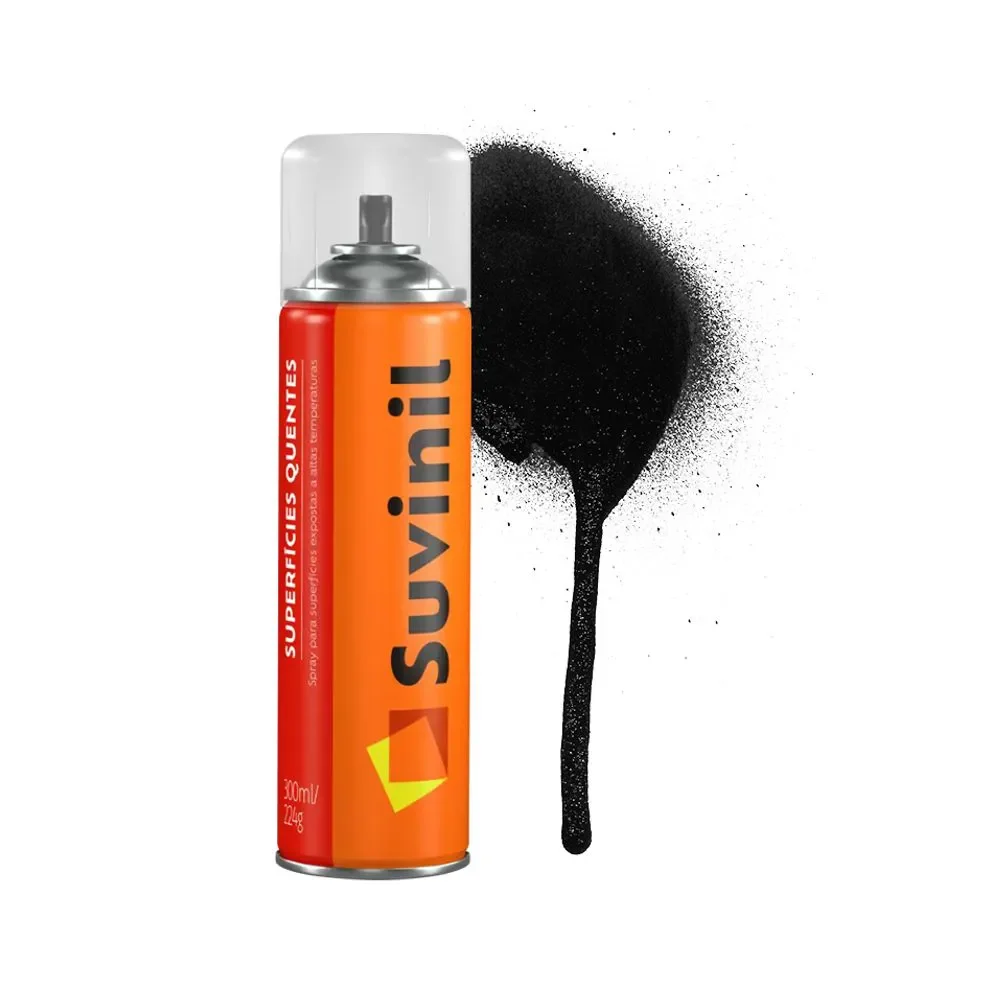 Tinta Spray Alta Temperatura Preto Fosco 300 Ml Suvinil