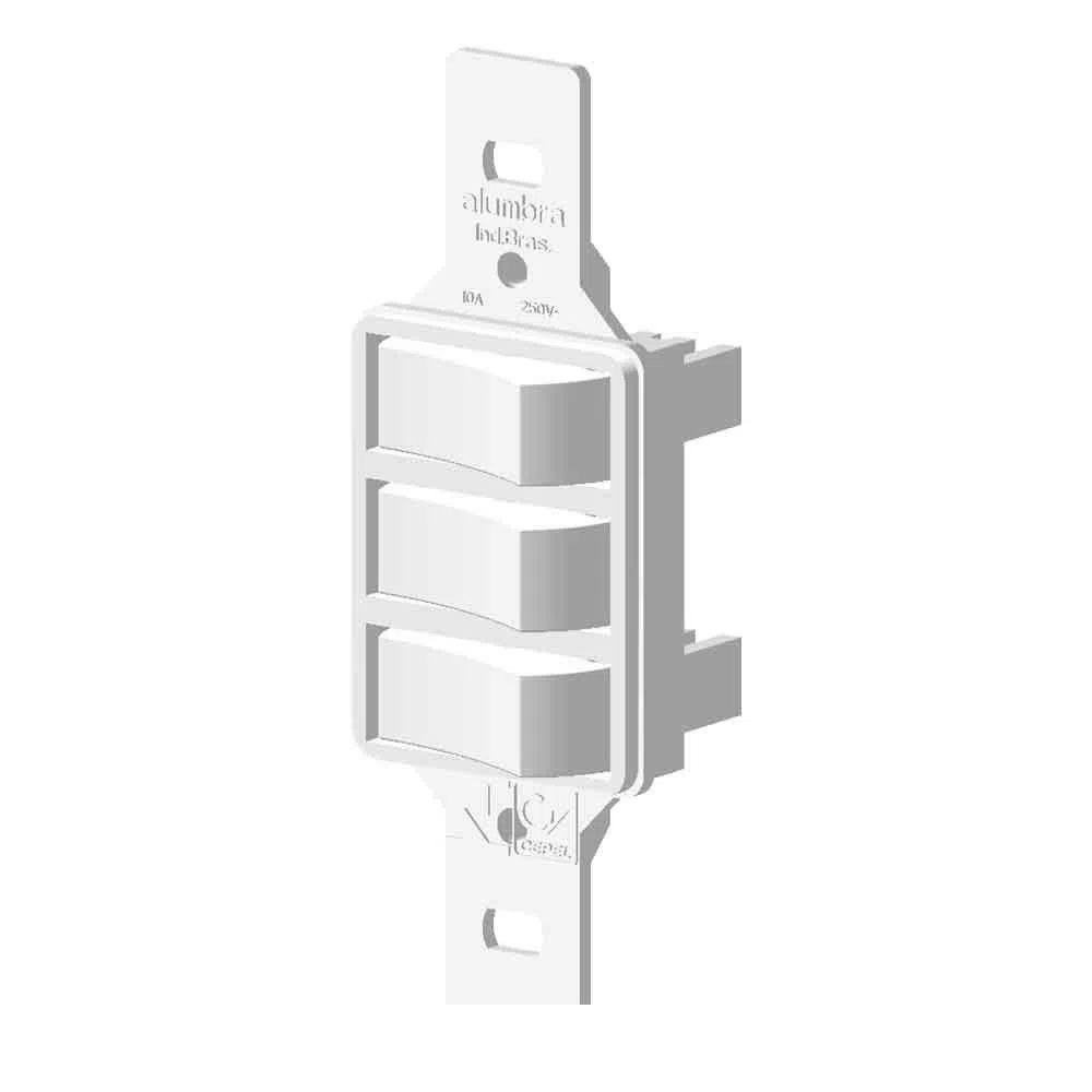 Interruptor Triplo Simples Sem Placa Branco Alumbra