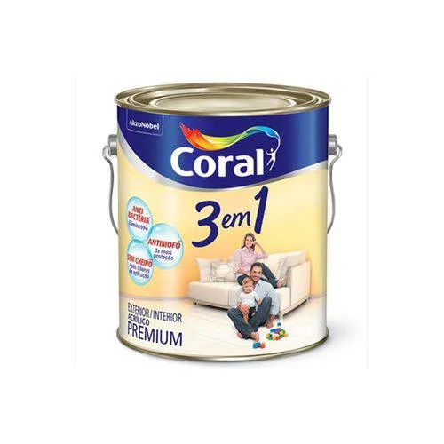 Tinta Acrílica Fosca Pérola 3 Em 1 3,6L Coral