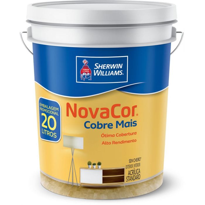 Tinta Standard Acrílica Fosco Novacor Cobre Mais Branco 20 L Sherwin-Williams