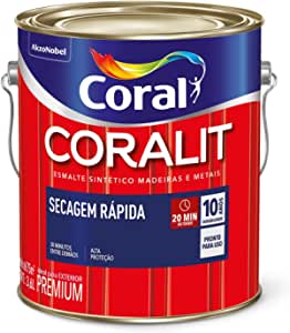 Tinta Esmalte Coralit Secagem Rápida Marrom Conhaque Brilhante 3,6 L Coral