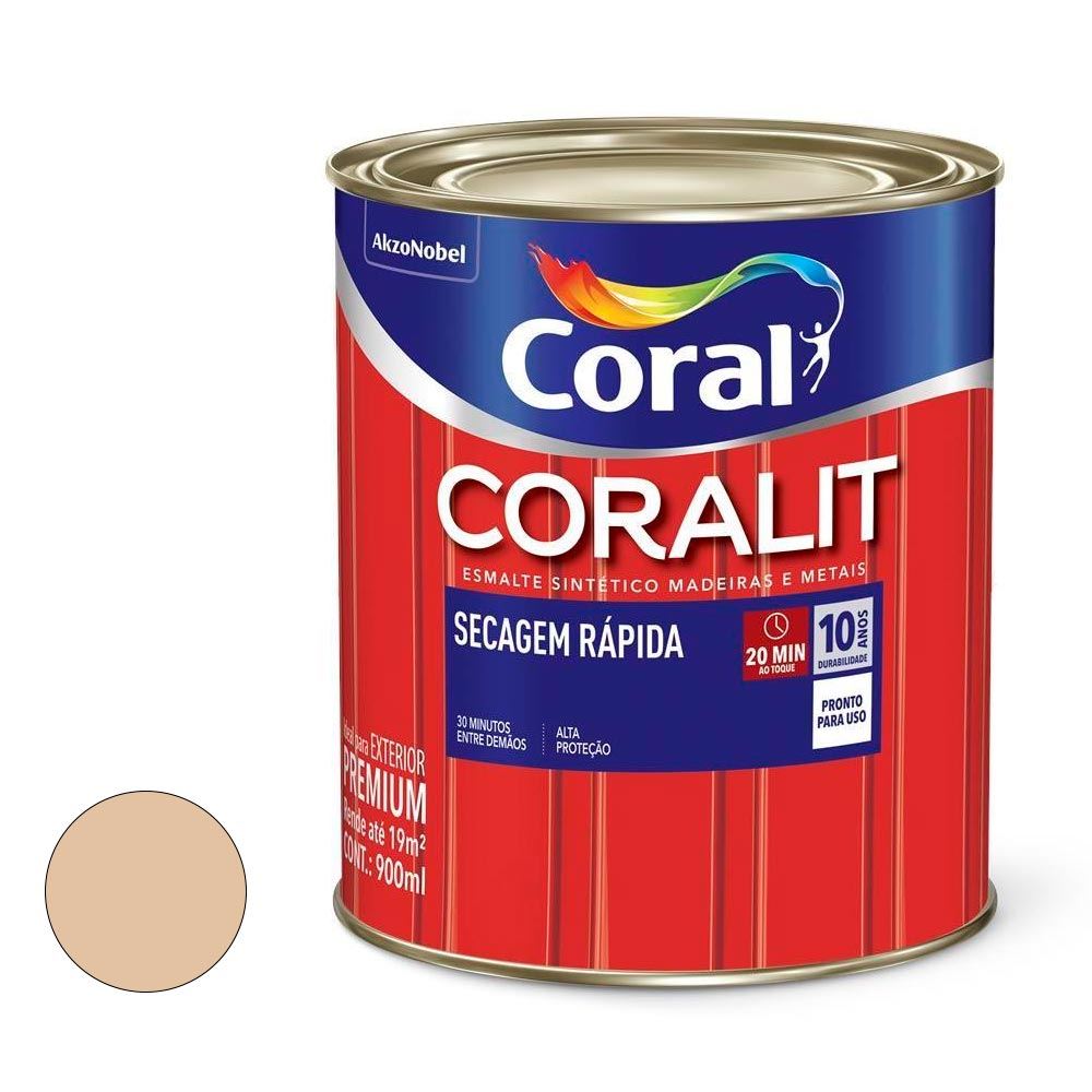 Tinta Esmalte Coralit Secagem Rápida Marfim Brilhante 900 Ml  Coral