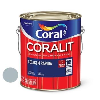 Tinta Esmalte Coralit Secagem Rápida Cinza Médio Brilhante 3,6 L Coral