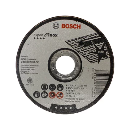 Disco De Corte 4.1/2" X 1,6 Mm X 7/8" Inox (Bna12) Bosch