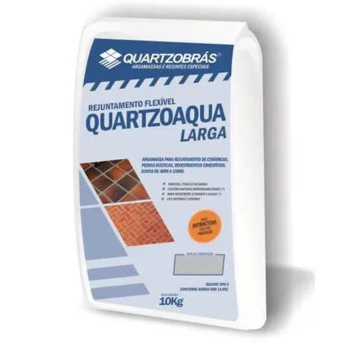 Rejunte Quartzoaqua Larga Cinza 10 Kg Quarzobrás
