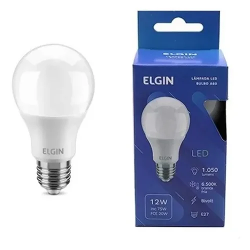 Lâmpada De Led Bulbo A60 12W 6500K Elgin