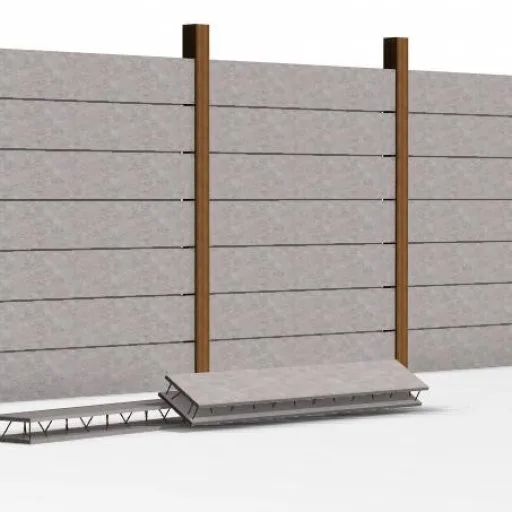 Cortina de Contenção com Placas Duplas de Concreto 35 x 150 cm Imoero